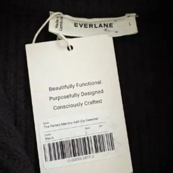 Everlane Men’s Felted Merino Half-Zip Sweater L - Picture 2 of 5
